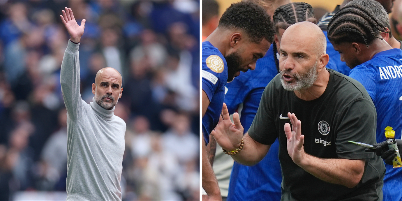 Pep Guardiola – till vänster i bild – rapporteras lämna Manchester City i sommar. Nu kommer uppgifter om att Enzo Maresca ska ta över laget.