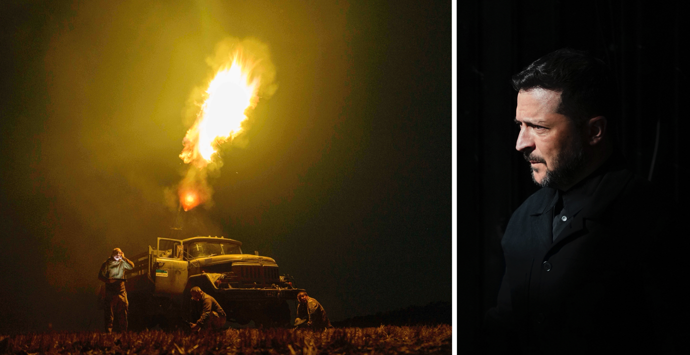 Ukrainska soldater / Zelenskyj. 