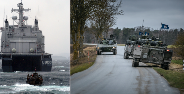 Natos krigsfartyg HNLMS Rotterdam/Försvarsmaktens fordon på Gotland TT