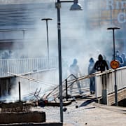 Kravaller i Norrköping den 17 april 2022. 