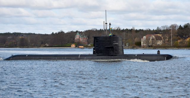 Svensk ubåt av Gotlandsklassen i Stockholm. HENRIK MONTGOMERY / TT