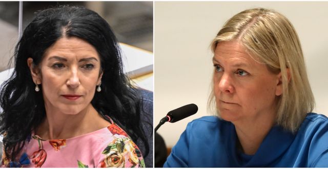 Amineh Kakabaveh och statsminister Magdalena Andersson TT