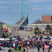 Ambassador Bridge, bild från lördagen