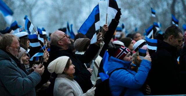 Estländare firar självständighetsdagen den 24 februari. Pavel Golovkin / AP