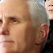 USA:s vicepresident Mike Pence i förgrunden. I bakgrunden Kim Yong-Nam, som fungerar som Nordkoreas statschef, och Kim Yo-Jong syster till diktatorn Kim Jong-Un.