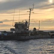 Bild som är släppt av Fillippinerna som visar hur BRP Miguel Malvar tar in vatten innan det sjunker.