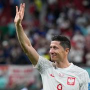 Robert Lewandowski under landskamp mot Frankrike 2022