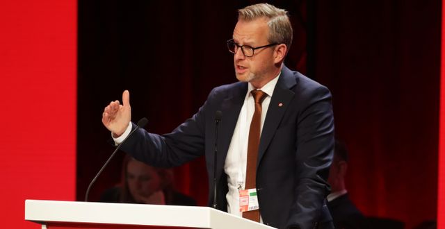 Inrikesminister Mikael Damberg håller tal under Socialdemokraternas kongress. Adam Ihse/TT / TT NYHETSBYRÅN