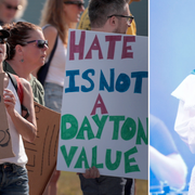 Demonstranter i Dayton, Ohio/Sångerskan Lana Del Rey.