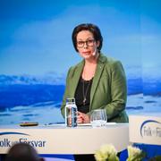 Utrikesminister Maria Malmer Stenergard (M) talar på Folk och försvars rikskonferens på Sälens Högfjällshotell på söndagen.