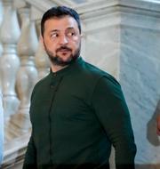 Ukrainas Volodymyr Zelenskyj, under lördagens besök i Italien