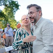 partiledare Muharrem Demirok med Karin Ernlund, gruppledare för C i Stockholms stad.