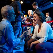 Liberalernas Simona Mohamsson (L) efter Sveriges Radios slutdebatt med partiledarna på Kulturhuset Stadsteatern i Stockholm.