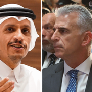 Bill Burns, Mohammed bin Abdulrahman Al Thani och David Barnea.