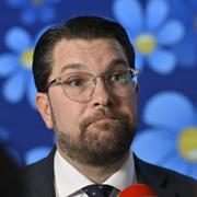 SD-ledaren Jimmie Åkesson på lördagen. 