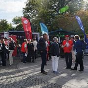 Valstugor på Milleniumtorget i Göteborg den 2 september.