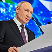 Rysslands president Vladimir Putin på mötet ”Russia-Africa Summit” i Moskva 28 oktober.