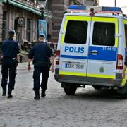 Polisen arbetar vid Kungsträdgården. Bild från 22 augusti. 