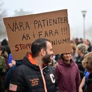 Demonstration mot Millennium i Borås.