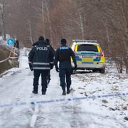 Poliser på plats i Jönköping i januari. 