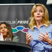 Nooshi Dadgostar (V) och Elisabeth Thand Ringqvist (C) under en debatt i somras.