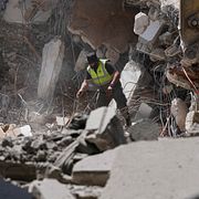Staden Tyr efter en israelisk attack den 2 juni.