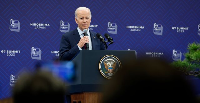 Joe Biden i samband med G7-mötet i Japan i helgen.  Kiyoshi Ota / AP