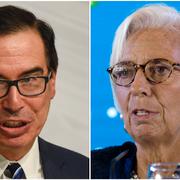 Christine Lagarde och Steven Mnuchin.