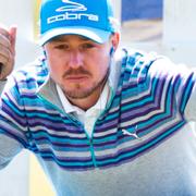 Jonas Blixt vid tidagens träning inför Nordea Masters som spelas på PGA National of Sweden i Bara utanför Malmö.