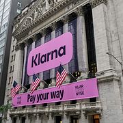 Börsen i New York vid Klarnas börsnotering 2025. Arkivbild.