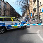 Polisavspärrning på brottsplatsen den 27 mars.