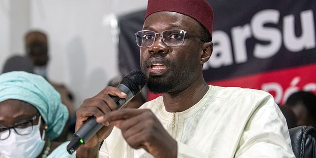 Senegalesiska oppositionsledaren Ousmane Sonko. Sylvain Cherkaoui / AP