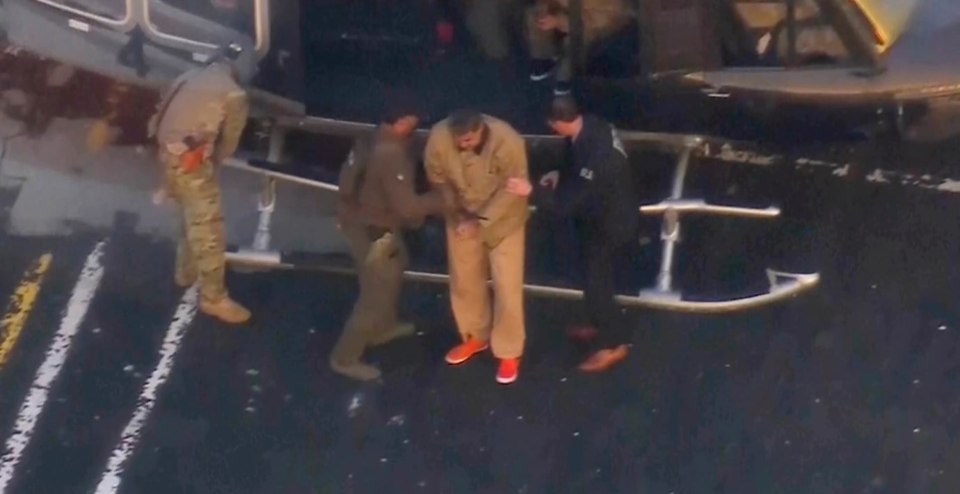 Maduro på väg till domstol på Manhattan den 5 januari i år.