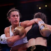 Katie Taylor under en tidigare match mot Firuza Sharipova.