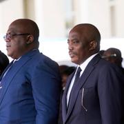  President Félix Tshisekedi under installationsceremonin i januari.