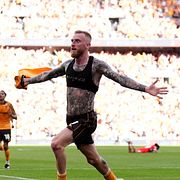 Hulls Oliver McBurnie efter att han gjort det avgörande målet.