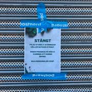 Skylt på Coop forum butiken i Västberga. 
