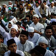 Motståndare till Widodo demonstrerar tidigare i maj.
