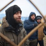 Migranter vid den polska gränsen. 