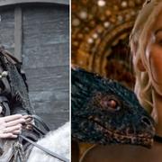 Maisie Williams spelar Arya Stark under inspelningen av den sjunde säsongen av ”Game of thrones”. Emilia Clarke som Daenerys Targaryen.