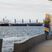 Strandpromenad i Venezuela. Illustrationsbild.