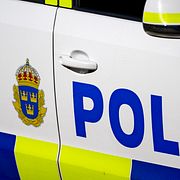 Polisbil på utryckning. Arkivbild.