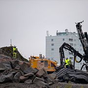 Byggarbete under projektet.