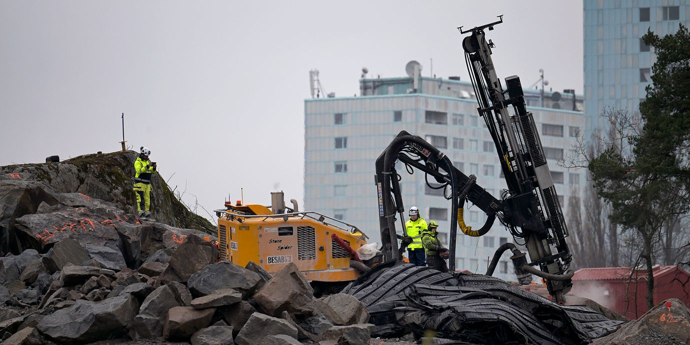 Byggarbete under projektet.