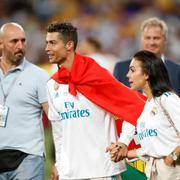 Cristiano Ronaldo firar efter Champions League-finalen. 