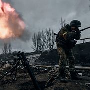 A Ukrainian soldier fires a mortar at Russian positions in Bakhmut, Donetsk region, Ukraine, Thursday, Nov. 10, 2022. (AP Photo/LIBKOS)  XEL101 Libkos / AP