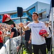Charlie Kirk på plats i Utah under onsdagen. 
