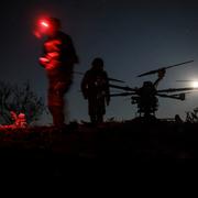 Arkivbild på ukrainska drönarpiloter. 