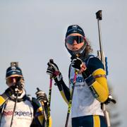 Hanna Öberg under träningsläger på Idre fjäll.