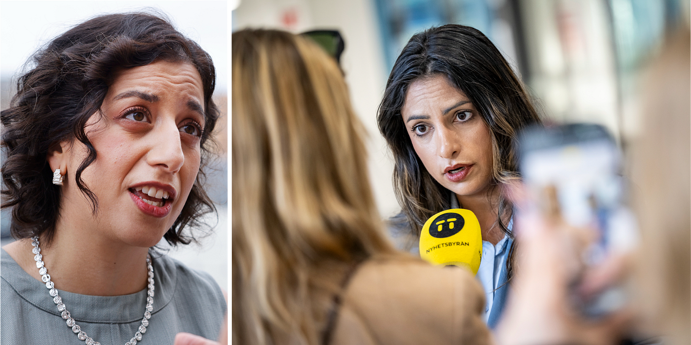Liberalernas partiledare Simona Mohamsson/V-ledaren Nooshi Dadgostar.